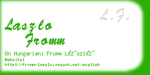 laszlo fromm business card